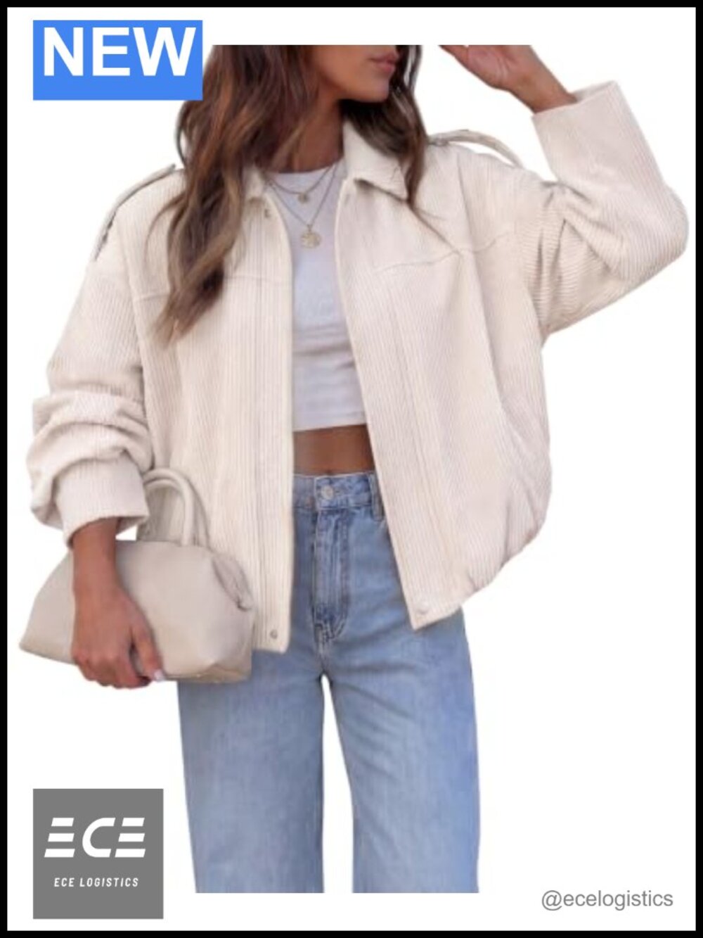 Womens Corduroy Cropped Zip Up Shacket Oversized Casual Fall Jacket